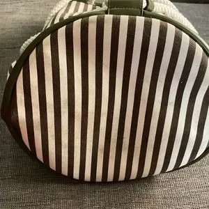 Henri Bendel Signature Stripe and Moss Green Leather Bucket Backpack henri bendel | Bags | Henri Bendel Signature Stripe And Moss  main image 3